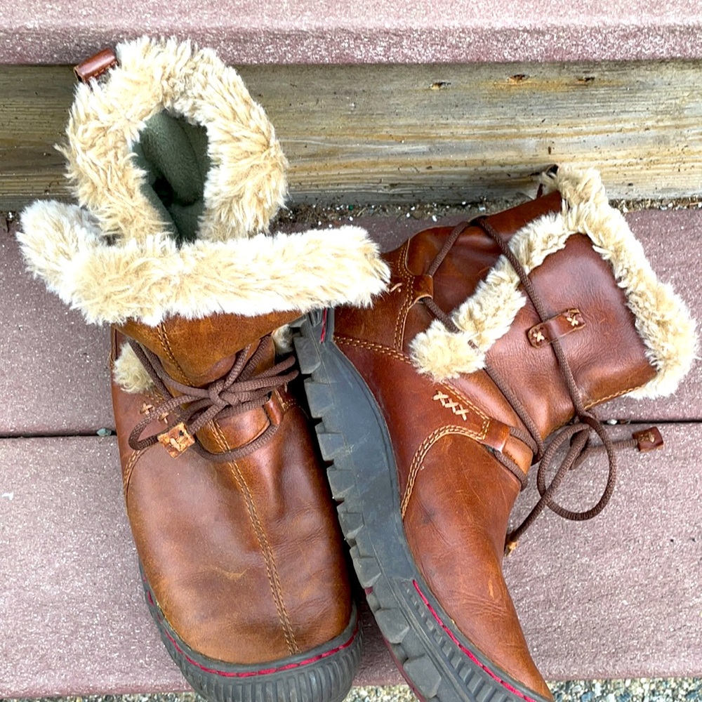 Earth leather winter boots